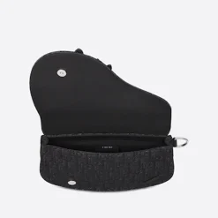 Alternative view of Túi Đeo Chéo Nam Dior Saddle Pouch Dior Oblique Jacquard Black 1ADPO095YKY H00N Màu Đen