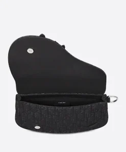 Alternative view of Túi Đeo Chéo Nam Dior Saddle Pouch Dior Oblique Jacquard Black 1ADPO095YKY H00N Màu Đen