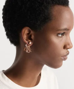 Thiết kế Khuyên Tai Dior Tribales Clip-On Earrings Màu Vàng Hồng