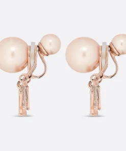 Thiết kế Khuyên Tai Dior Tribales Clip-On Earrings Màu Vàng Hồng
